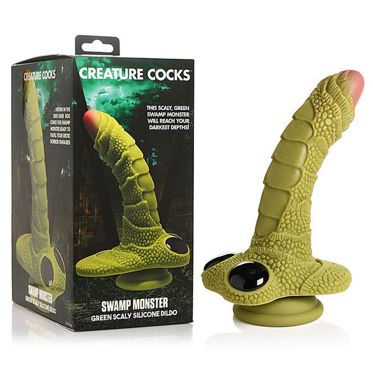 XR Brands Creature Cocks Swamp Monster Fantasy Dildo Green 23.9cm - Realistic Dildos