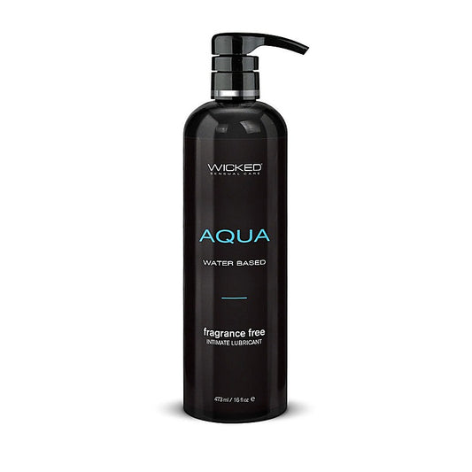 Wicked Sensual Care Aqua Water Based Lubricant 476ml Bottle - Water Based Lubes