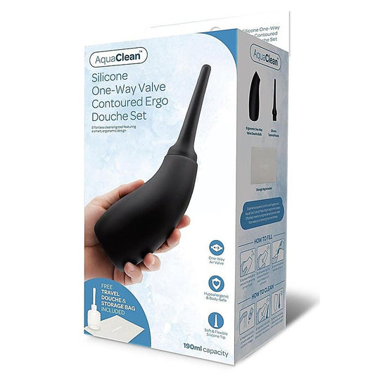Xgen Products AquaClean Silicone 1 Way Valve Contoured Ergo Anal Douche Set - Enemas and Douches