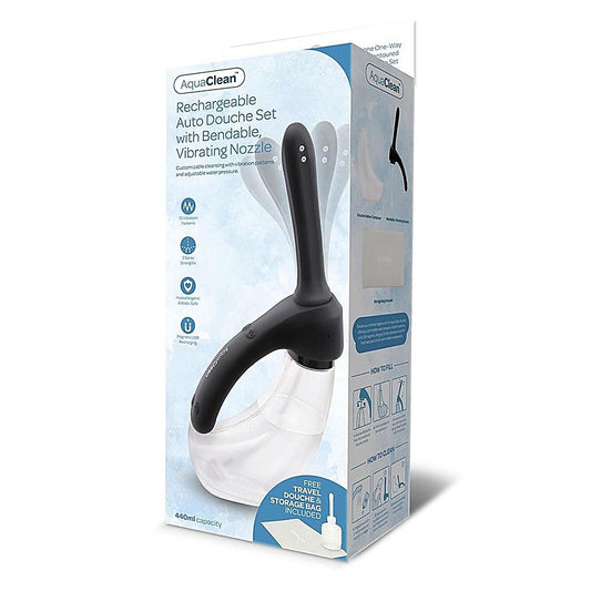 Xgen Products AquaClean Rechargeable Auto Douche Set with Bendable Vibrating Nozzle - Enemas and Douches