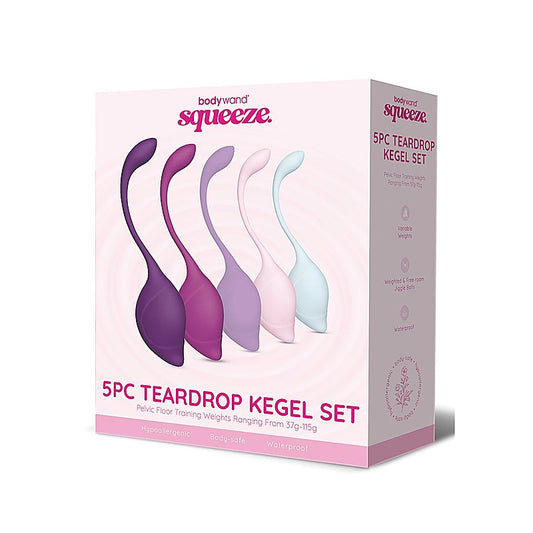 Bodywand Squeeze 5 Piece Teardrop Weighted Kegel Exerciser Set - Love Eggs and Kegel Exercisers