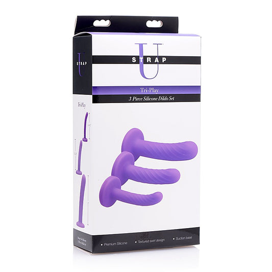 Tri Play Silicone Dildo Set 3 Piece by XR Brands - Realistic Dildos