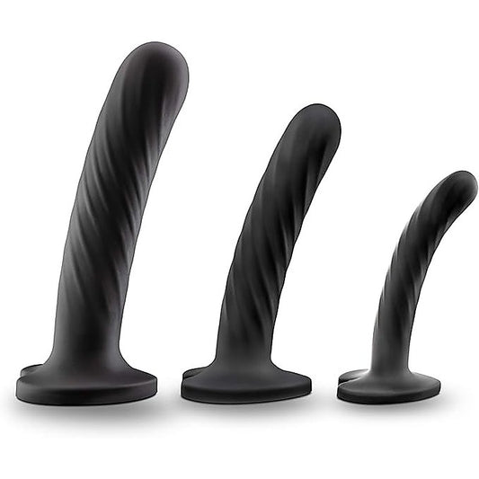 Temptasia Twist Silicone Dildo Kit Set of Three - Realistic Dildos