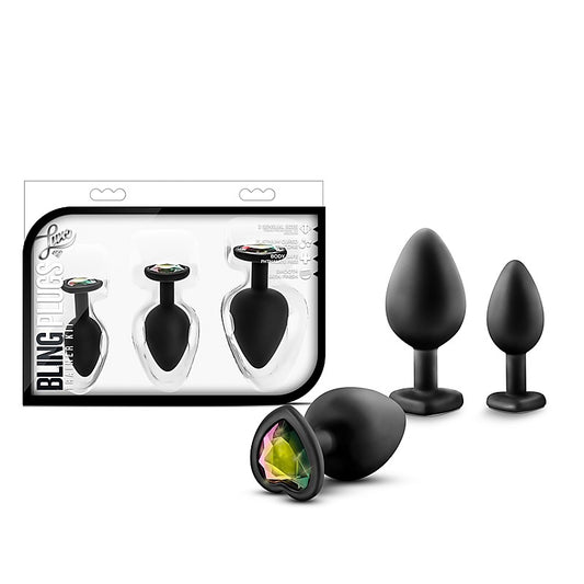 Luxe Bling Plugs Training Kit With Gems - Butt Plugs