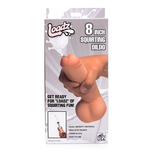 Loadz 8 Inch Realistic Squirting Dildo by XR Brands - Realistic Dildos