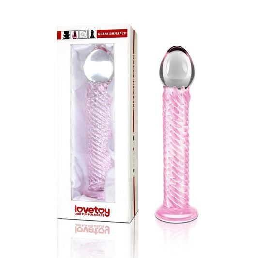 Glass Romance 7 Glass Sex Toy Pink by Lovetoy - Glass Sex Toys
