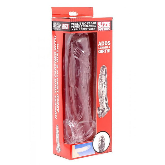 Realistic Penis Enhancer and Ball Stretcher Clear - Penis Sleeves and Extenders