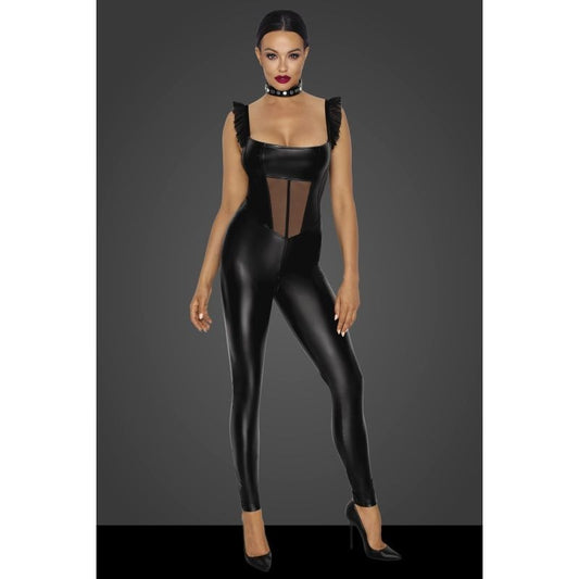 Power Wetlook Overall w/ Tulle Panel Her Fetish - Her Fetish