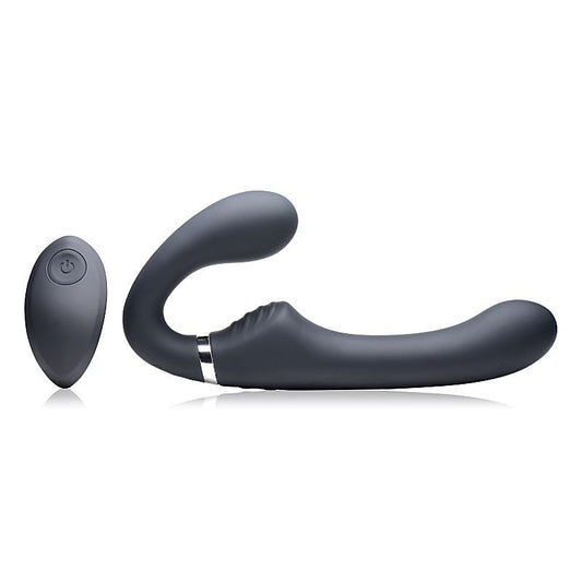 Strap U Mighty Rider 10X Strapless Strap-On Black With Remote - Strap On Sextoys