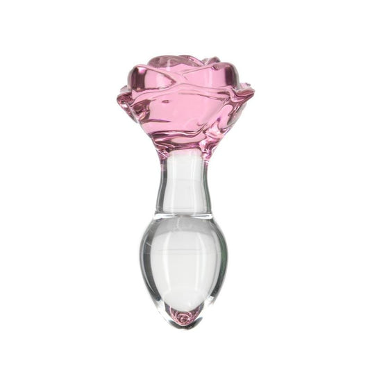 Pillow Talk Rosy Luxurious Glass Anal Plug by BMS Factory
