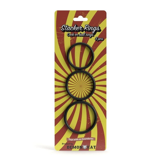Stacker Stretchy Cock Rings Set 3 Piece by Demon Kat - Stretchy Cock Rings