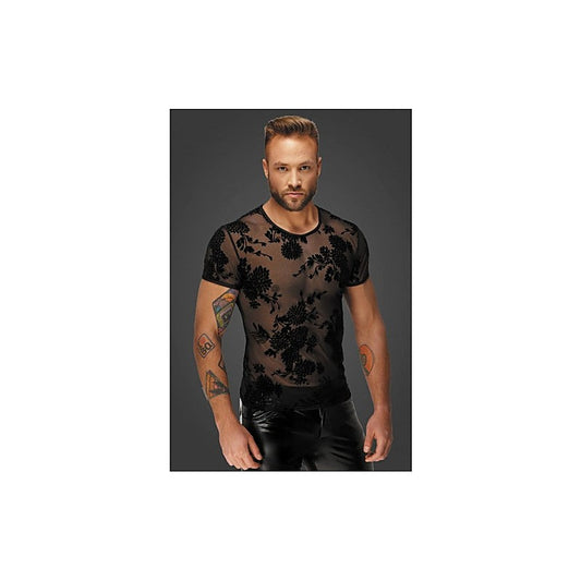 Noir Handmade Flock Embroidery Mens T-Shirt