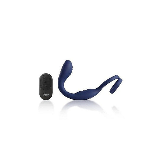 Arosum VibraDuo Vibrating Anal Probe & Perineum Stimulator With Cock Ring - Butt Plugs