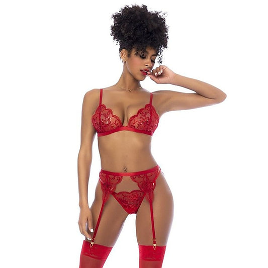 Set w/ Bralette, Garter Belt and Thong Bra Set by Mapale - Bras and Bra Sets