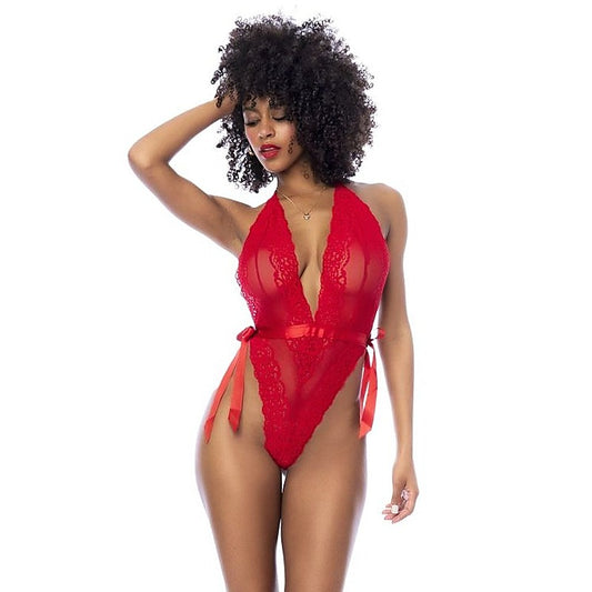 Lace Bodysuit with Side Ties by Mapale - Teddies and Bodysuits