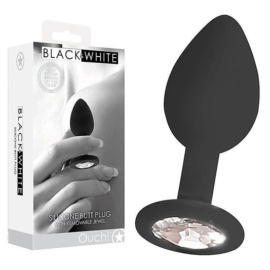 OUCH! BW Silicone Butt Plug with Removable Jewel - Butt Plugs