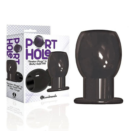 Icon Brands The 9s Port Hole Hollow Butt Plug Black - Butt Plugs
