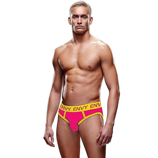 ENVY Solid Jock - Pink/Yellow Mens Underwear - Jocks and G-Strings