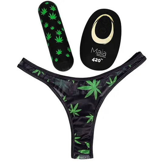 Maia DATE NIGHT 420 Remote Control Rechargeable Panty Vibrator Black - Remote Control Vibrators
