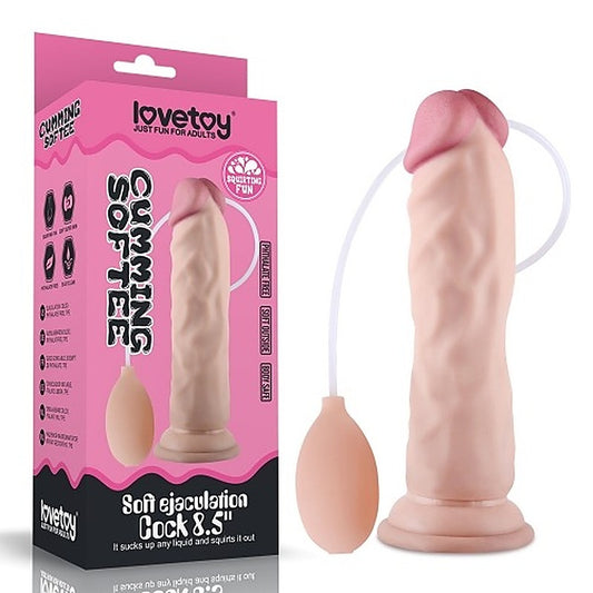 8.5 Inch Soft Ejaculation Realistic Cock With Ball - Realistic Dildos