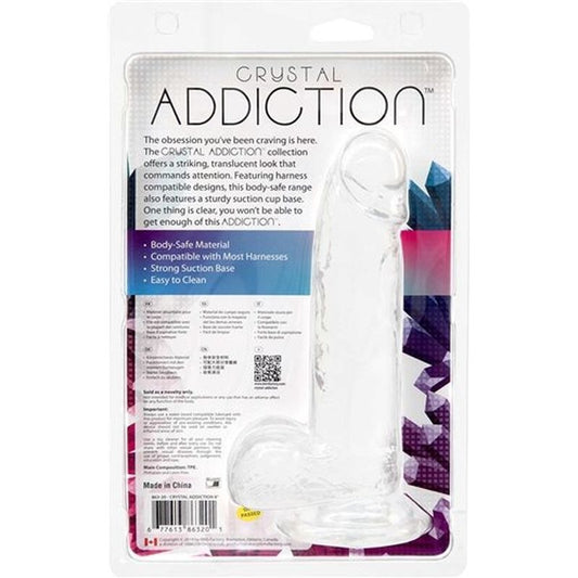 Crystal Addiction Dildo with Balls 6" by BMS Factory - Realistic Dildos