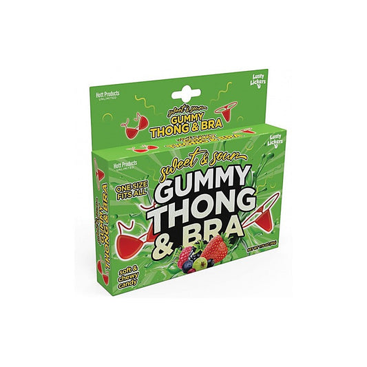 Hott Products Sweet and Sour Gummy Edible Thong & Bra - Party Gifts and Novelties