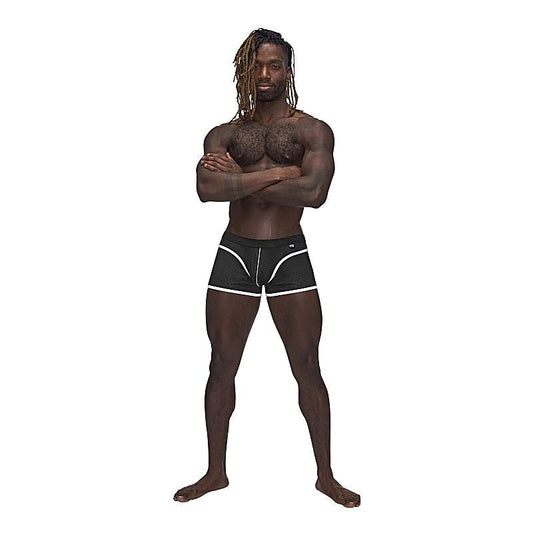 Male Power Sport Mesh Breathable Mens Mini Short Black - Mens Briefs And Boxers