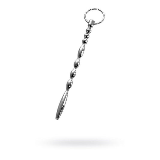 Metal Silver Men's Urethral Plug with Penis Ring by ToyFa - Urethral Sounds
