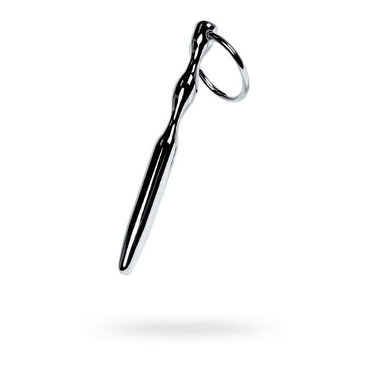 Metal Bullet Shaped Urethral Plug With Cock Ring by ToyFa - Urethral Sounds