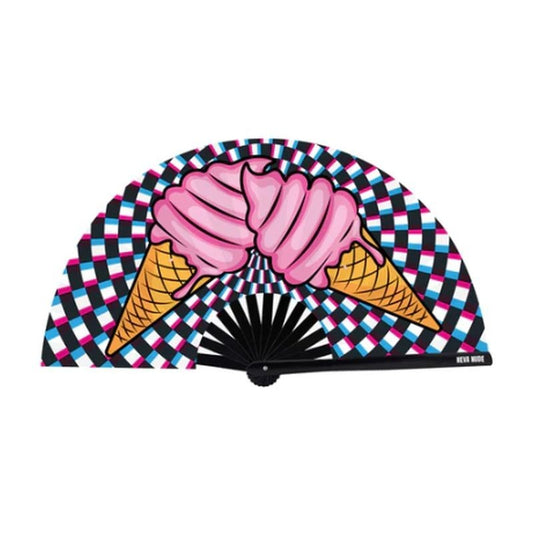 Ice Scream You Scream Blacklight Folding Fan Costume - Fancy Dress Ups