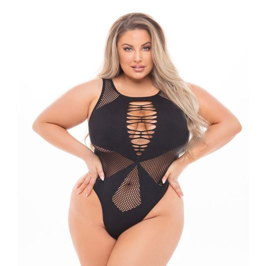 Duchess High Neck Bodysuit by Pink Lipstick - Plus Sized Lingerie