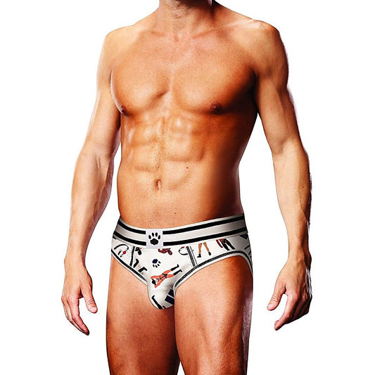 Leather Pride Open Elastic Waistband Brief by Prowler - Mens Briefs And Boxers