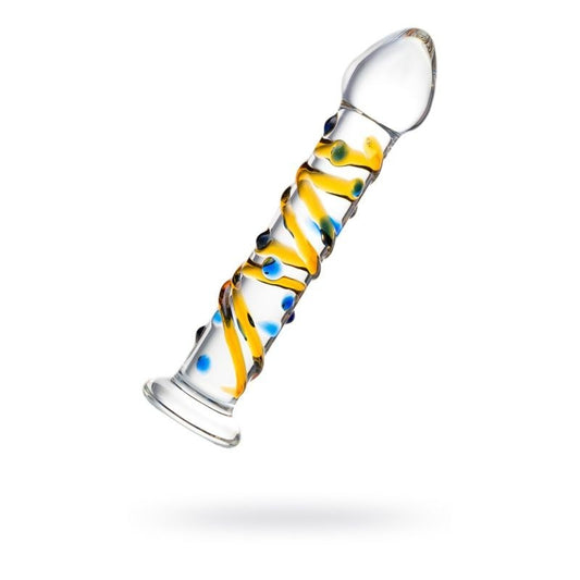 Sexus Yellow 17.2cm Suction Cup Glass Dildo by ToyFa - Glass Sex Toys