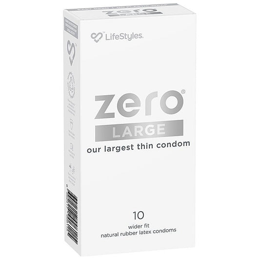 Lifestyles Zero Large Comfort Fit Thinnest Condoms 10 Pack - Condoms