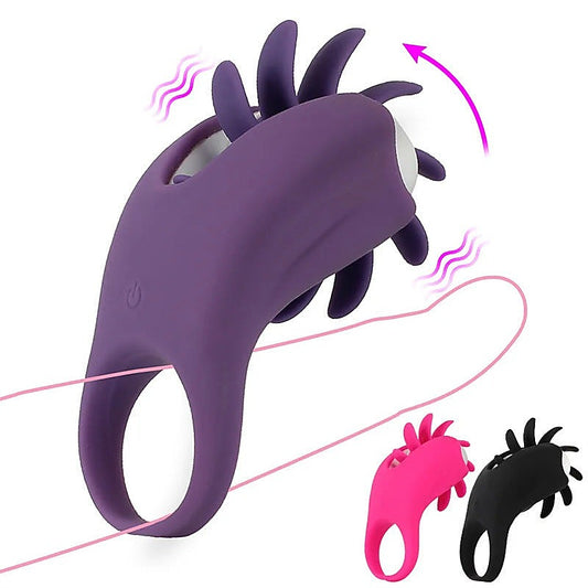 BDStyle Tongue Licking 10 Functions Cock Vibrator - Vibrating Cock Rings