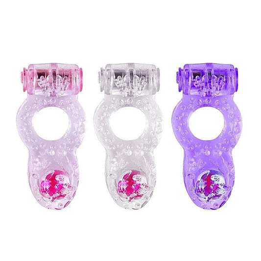BDStyle Hem Beads Soft TPR Material Vibrating Cock Ring - Vibrating Cock Rings
