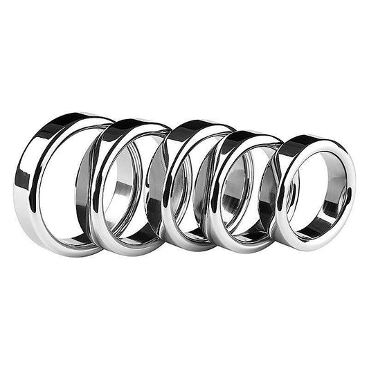 BDStyle Chrome Stainless Steel Mens Cock Ring 1.5cm Height - Steel Cock Rings