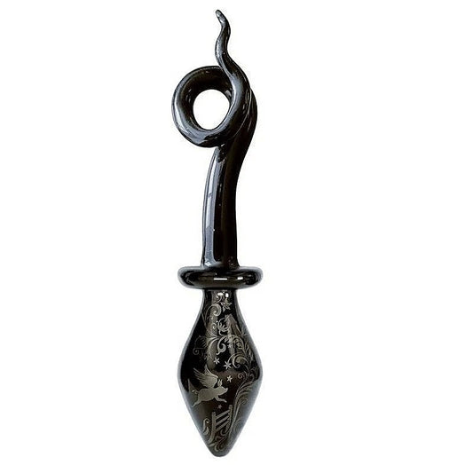 Icon Brands Fashionistas Glass Pig Tail Butt Plug Small - Butt Plugs