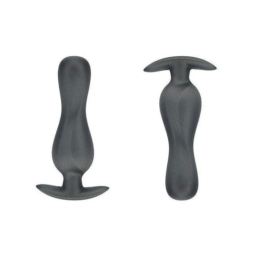 Shots OUCH! Curvy 11.7 cm Metallic Silicone Anal Plug - Butt Plugs