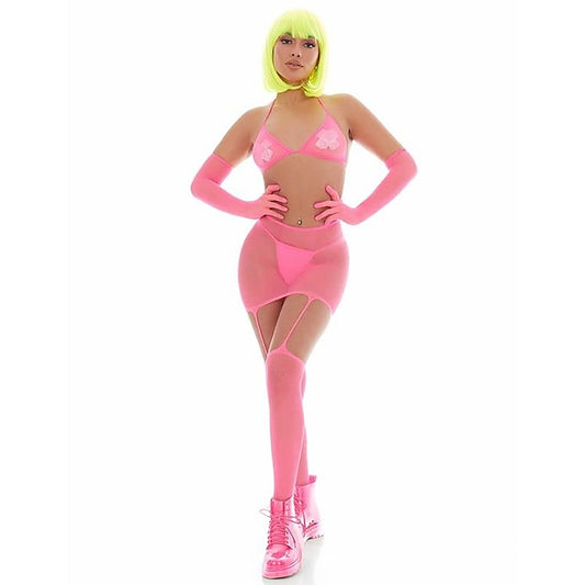 Mesh Bling Ring Set incl Pasties by Pink Lipstick - Teddies and Bodysuits