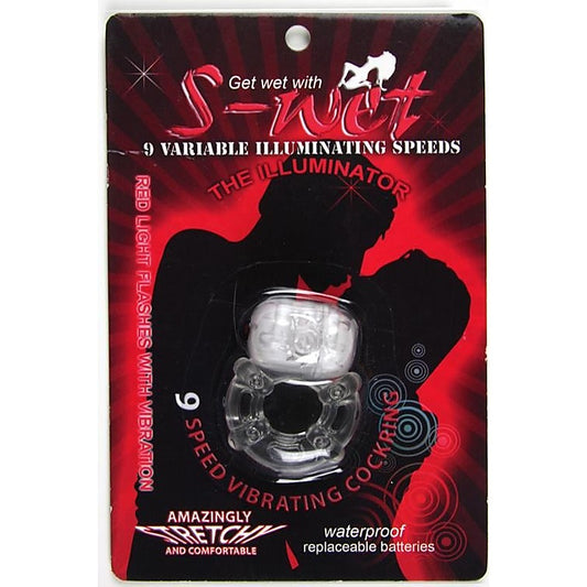 NU Sensuelle S Wet Illuminator Vibrating Cock Ring Clear - Vibrating Cock Rings