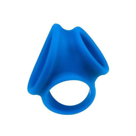 Lovetoy Pinnacle Pro Trio Grip Enhancer Mens Cock and Balls Ring Blue - Ball and Cock Toys
