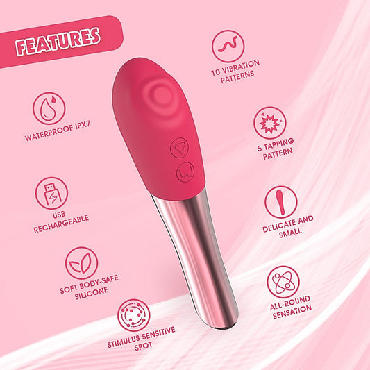 Lust Ripple Ardor 10 Function Clitoral Massager Pink - Clit Ticklers and Pulsators