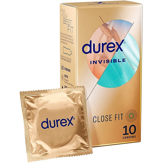 Durex Invisible Close Fit Thin Condoms 10 Piece - Condoms