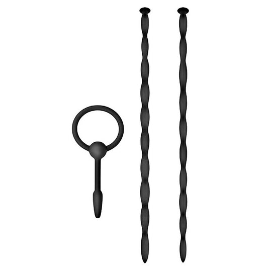 Knot Knot Twist Silicone Urethral Sounding Kit Black - Urethral Sounds