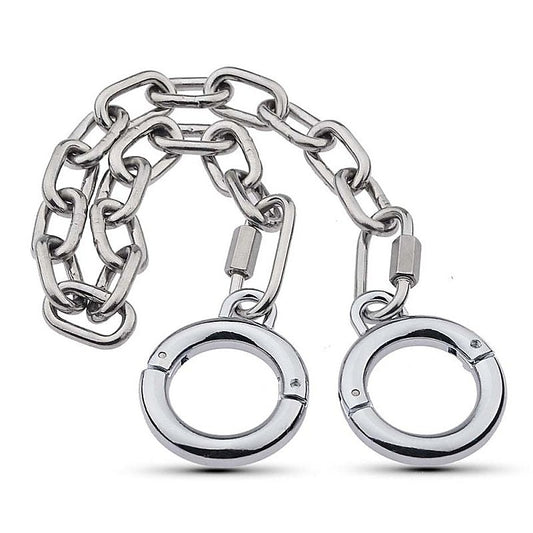 BDStyle Class Stainless Steel BDSM Play Thumb Cuffs - Steel Sex Toys