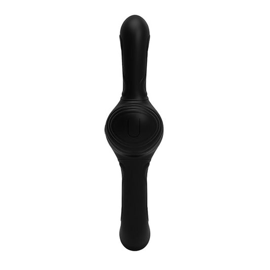 La Viva Double Fury Vibrating & Thrusting Dildo Black - Vibrating Dildos