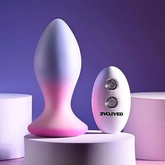 Evolved PARADISE Rechargeable Butt Plug Pink/Purple - Butt Plugs