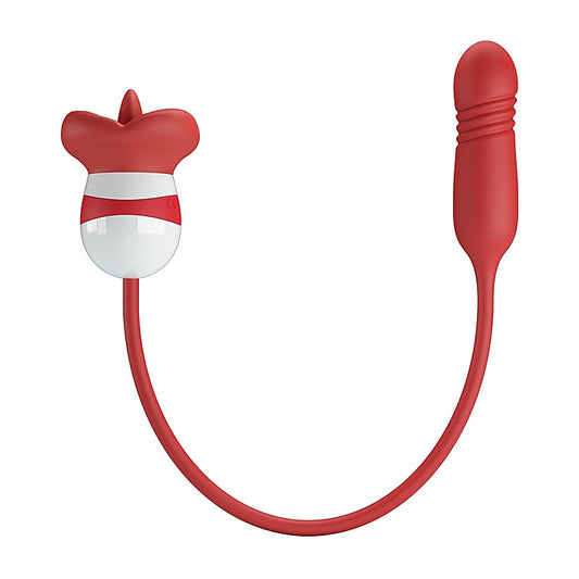 Pretty Love Ashlynn Rechargeable Clitoral Vibrator Red/White - Clit Ticklers and Pulsators