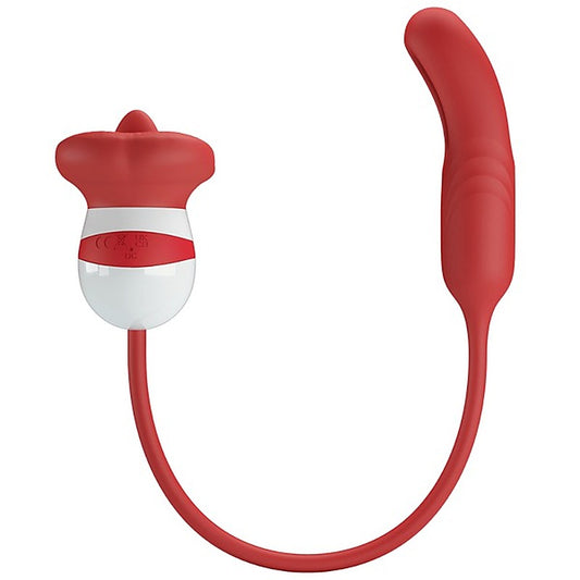 Pretty Love Alyss Hot Lips Clitoral Vibrator Red/White - Clit Ticklers and Pulsators
